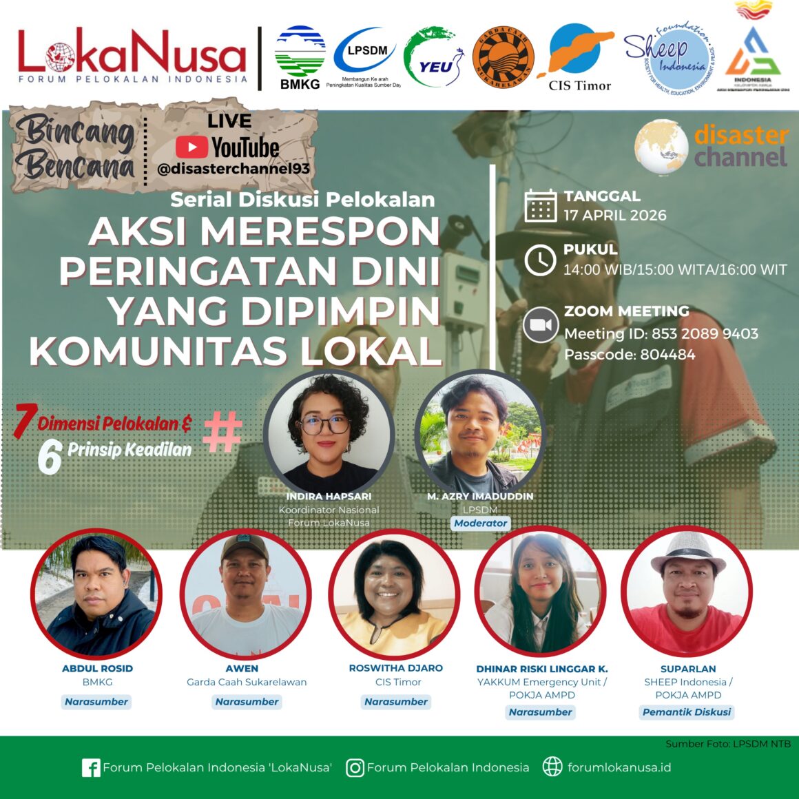 SERIAL DISKUSI PELOKALAN LOKANUSA “Aksi Merespon Peringatan Dini yang Dipimpin oleh Komunitas Lokal”